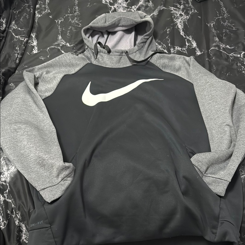 Nike Black and Gray Hoodie